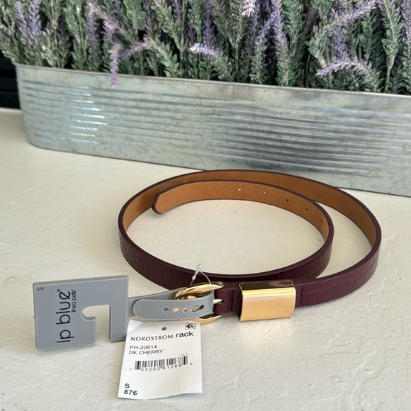Dark Cherry with Gold Brand New Belt by IPBlue 39-1/2” - Picture 1 of 4
